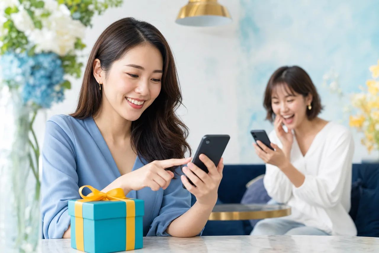 顧客在品牌官方帳號選擇禮物送給親友